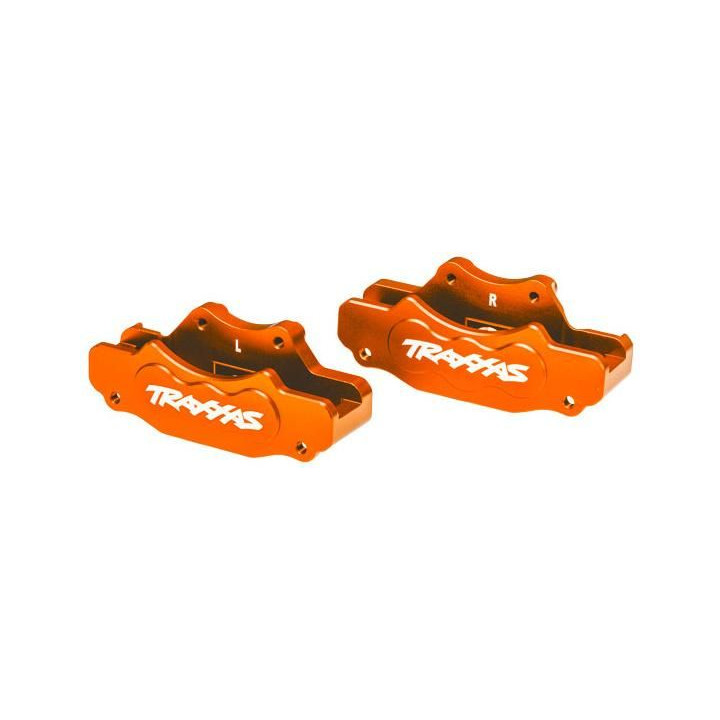 Traxxas třmen přední brzdy hliníkový oranžový (pár)