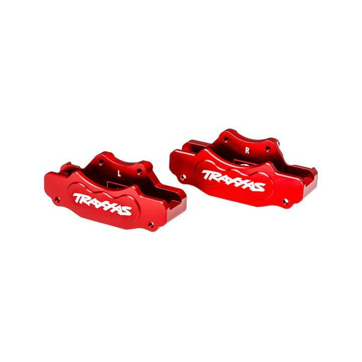 Traxxas třmen přední brzdy hliníkový červený (pár)