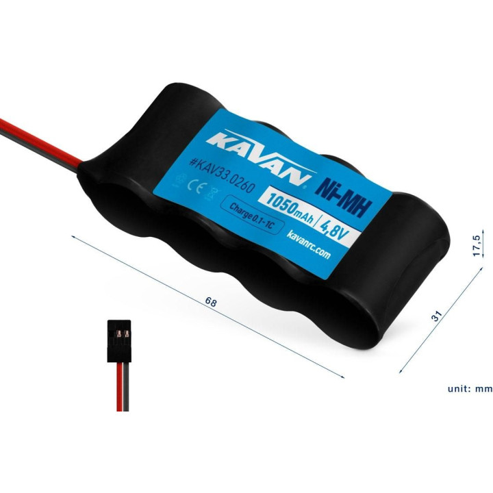 KAVAN NiMH 1050mAh/4,8V Rx pack