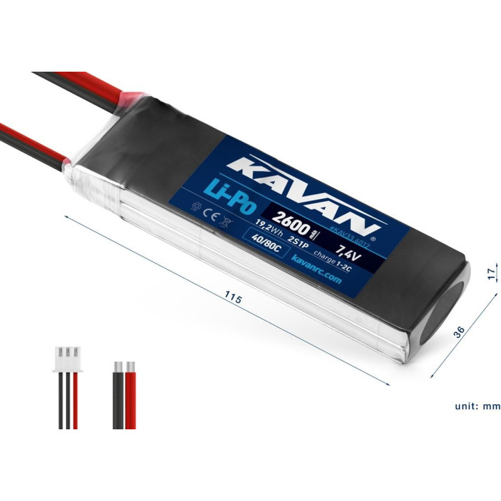 KAVAN Li-Po 2600mAh/7,4V 40/80C 19,2Wh