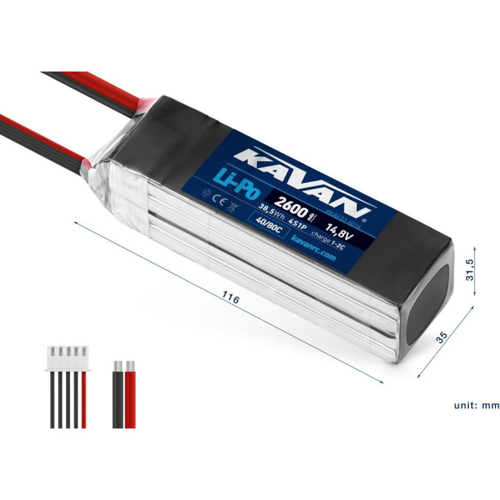 KAVAN Li-Po 2600mAh/14,8V 40/80C 38,5Wh