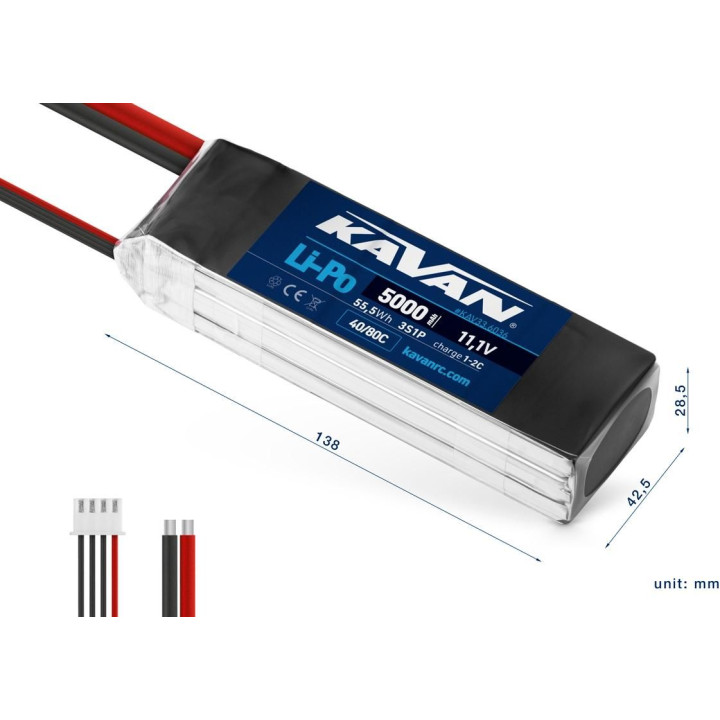 KAVAN Li-Po 5000mAh/11,1V 40/80C 55,5Wh