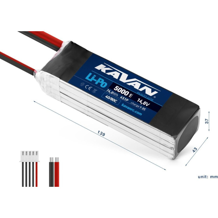 KAVAN Li-Po 5000mAh/14,8V 40/80C 74,0Wh