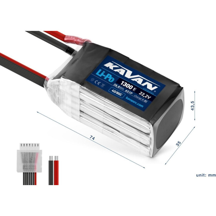 KAVAN Li-Po 1300mAh/22,2V 40/80C, 28,8Wh