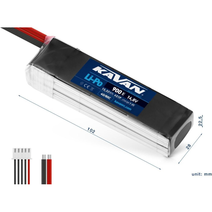 KAVAN Li-Po 900mAh/14,8V 40/80C, 13,32Wh