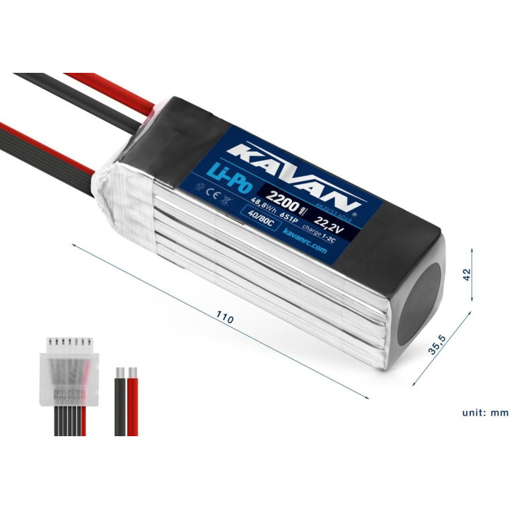 KAVAN Li-Po 2200mAh/22,2V 40/80C, 48,8Wh