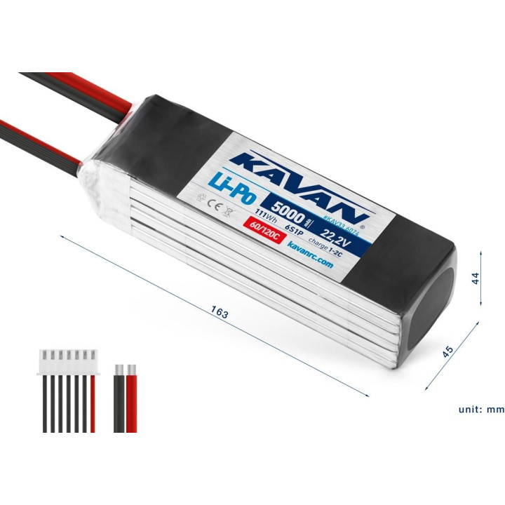 KAVAN - Li-Po 5000 mAh/22,2 V 60/120C, 111 Wh