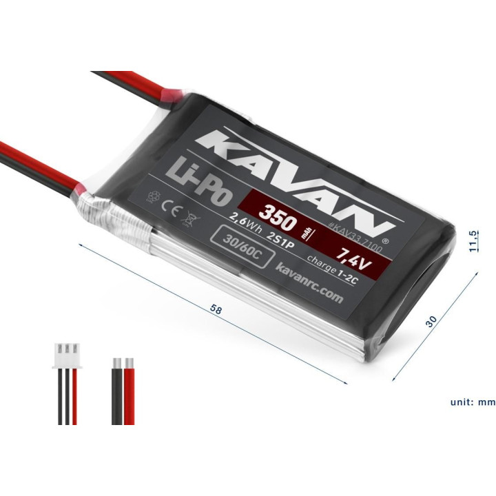 KAVAN Li-Po 350mAh/7,4V 30/60C Air pack
