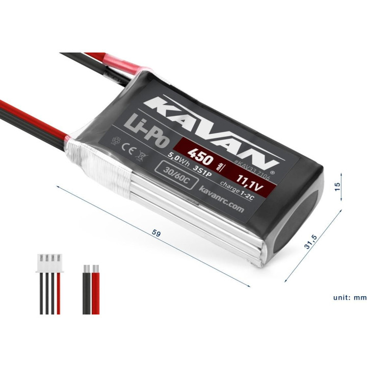 KAVAN Li-Po 450mAh/11,1V 30/60C Air pack