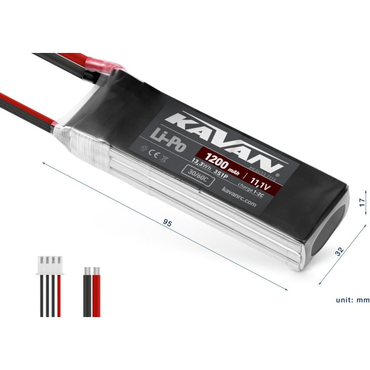 KAVAN Li-Po 1200mAh/11,1V 30/60C Air pack