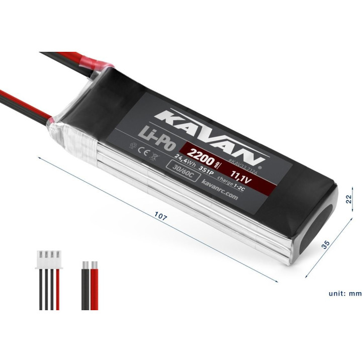 KAVAN Li-Po 2200mAh/11,1V 30/60C Air pack