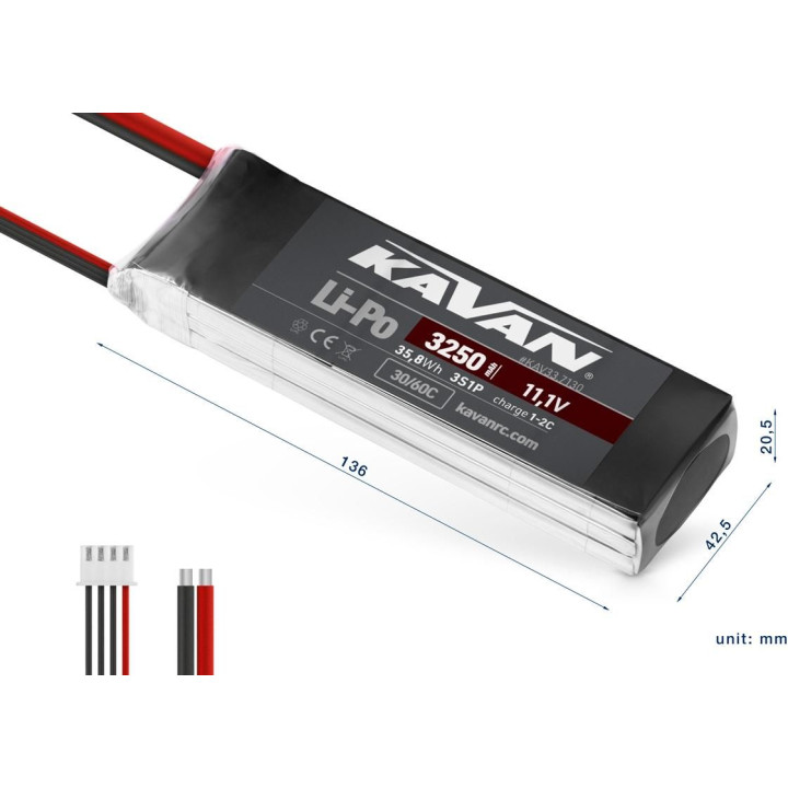 KAVAN Li-Po 3250mAh/11,1V 30/60C Air pack