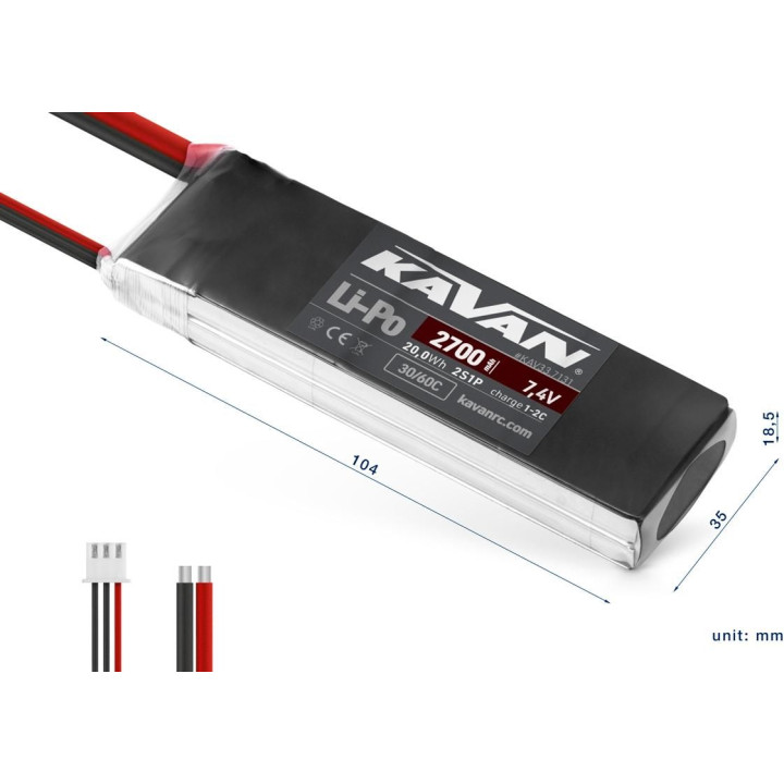 KAVAN Li-Po 2700mAh/7,4V 30/60C Air pack