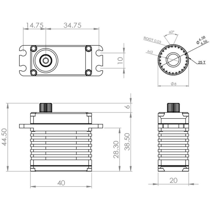 HBL850 (0.071s/60°, 24.9kg.cm)