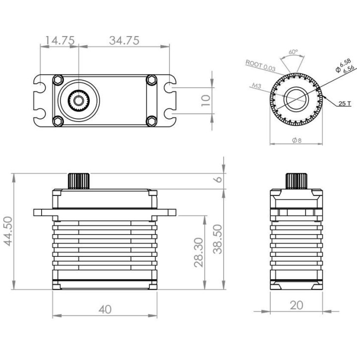 HBL380 (0.082s/60°, 41.0kg.cm)