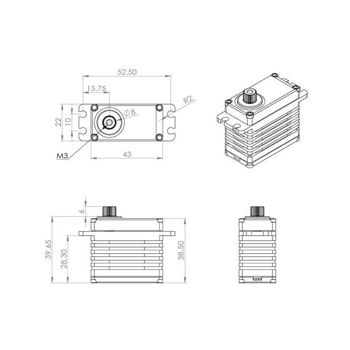 HBL388 (0.14s/60°, 68.0kg.cm)