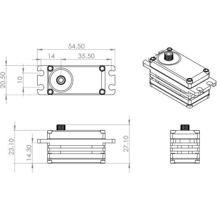 HBL599SL (0.09s/60°, 23.0kg.cm)