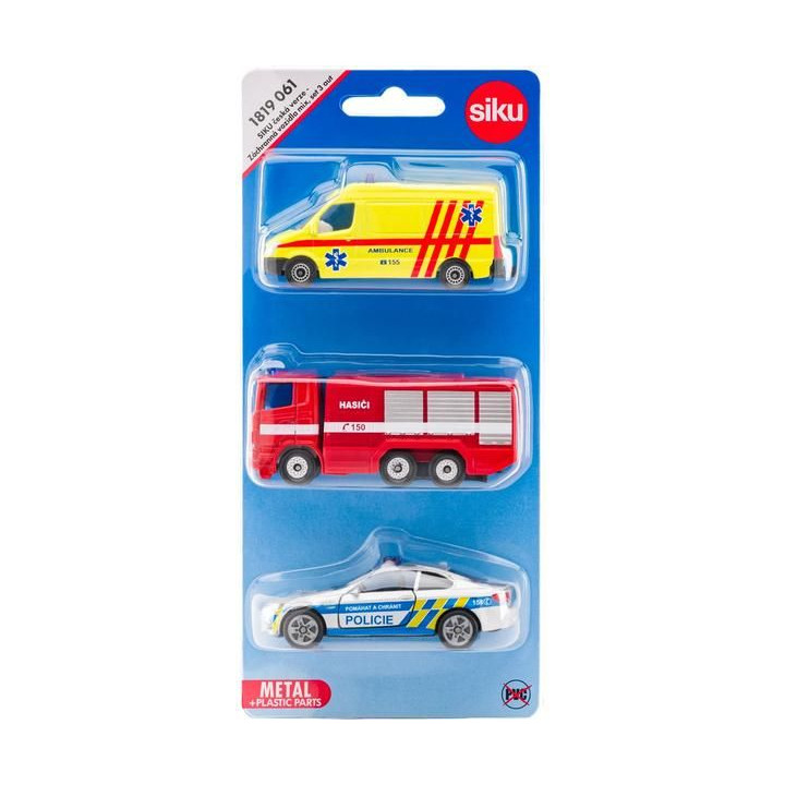 SIKU Blister - Policie, hasiči, ambulance (česká verze) 1:50