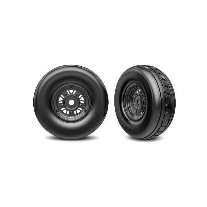 Traxxas kolo 3.2/4.9", disk Sand Car černý chrom, pneu (přední) (pár)