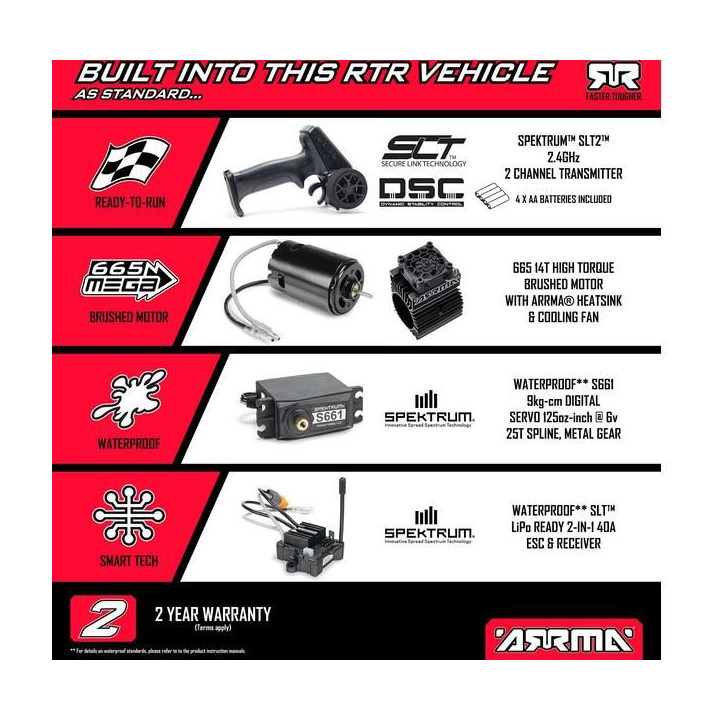 Arrma Granite Mega 665 1:10 4WD RTR modrá