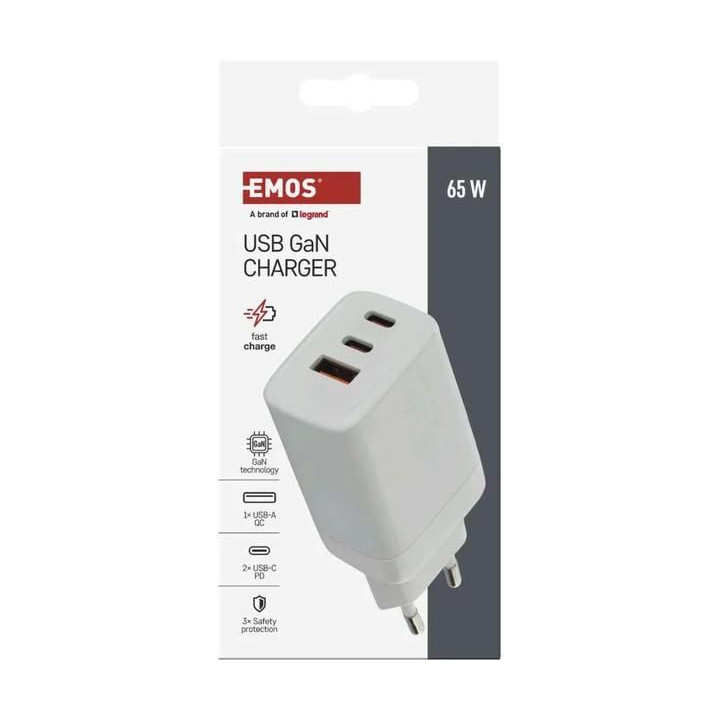 Síťový USB adaptér (zdroj) GaN PD 65W