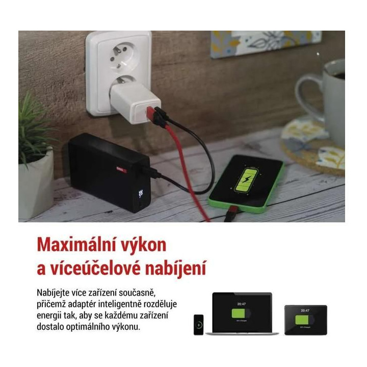 Síťový USB adaptér (zdroj) GaN PD 45W