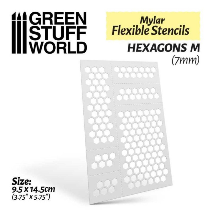 Flexible Stencils - HEXAGONS M (7mm) / Pružné šablóny - HEXAGONS M (7 mm)