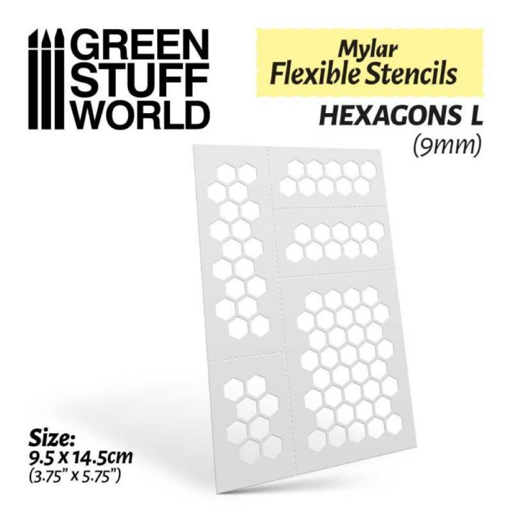 Flexible Stencils - HEXAGONS L (9mm) / Pružné šablóny - HEXAGONS L (9 mm)