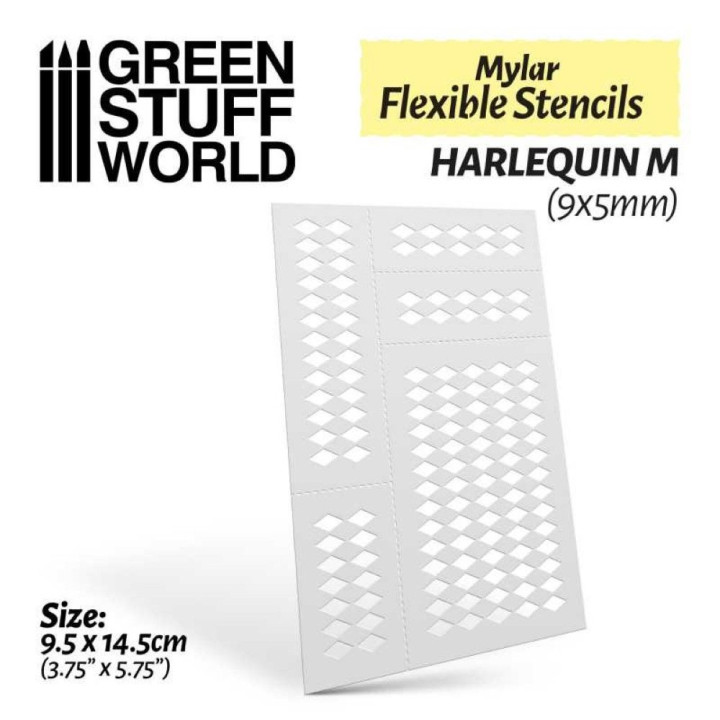Flexible Stencils - HARLEQUIN M (9x5mm) / Pružné šablóny - HARLEQUIN M (9x5mm)