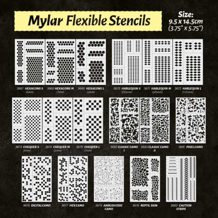 Flexible Stencils - CHEQUER S (4mm) / Pružné šablóny - CHEQUER S (4 mm)