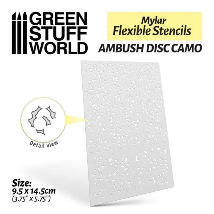 Flexible Stencils - AMBUSH DISC CAMO / Pružné šablóny - AMBUSH DISC CAMO (rôzne veľkosti)