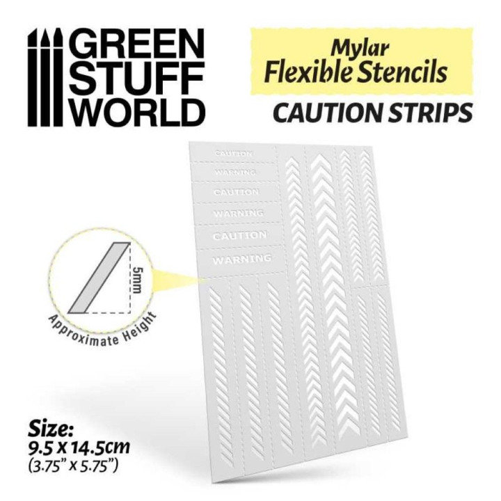 Flexible Stencils - Caution Strips / Pružné šablóny - varovné pásiky (cca 5 mm)