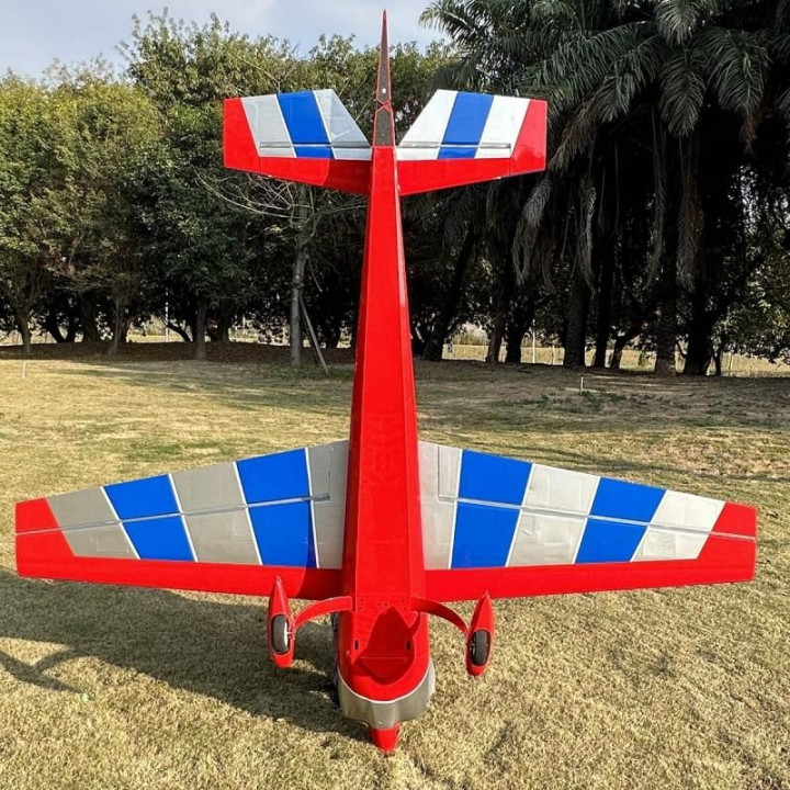 90" Extra NG 2290mm 60cc Červeno-Modro-Stříbrná