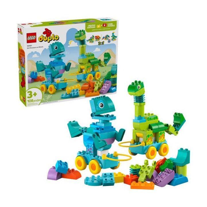 LEGO DUPLO - 3 v 1: Dinosauři na kolečkách