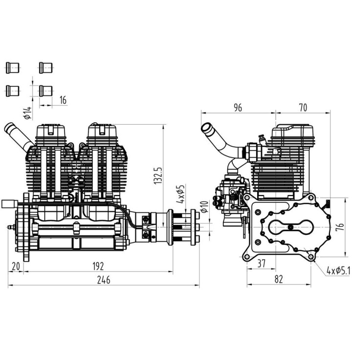NGH GF60i2 Čtyřtaktní benzinový motor