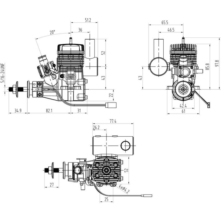 NGH GT17-PRO Dvoutaktní benzinový motor