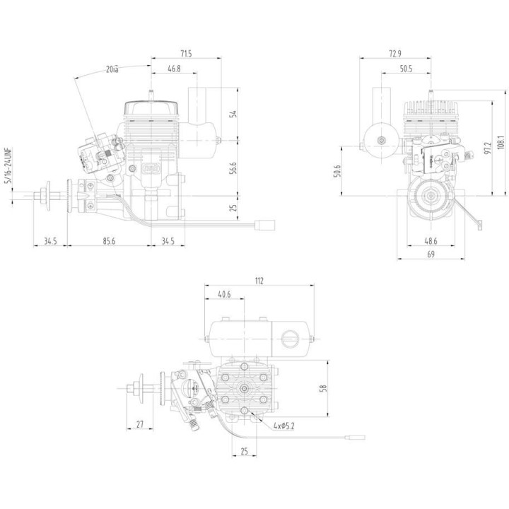 NGH GT25 Dvoutaktní benzinový motor