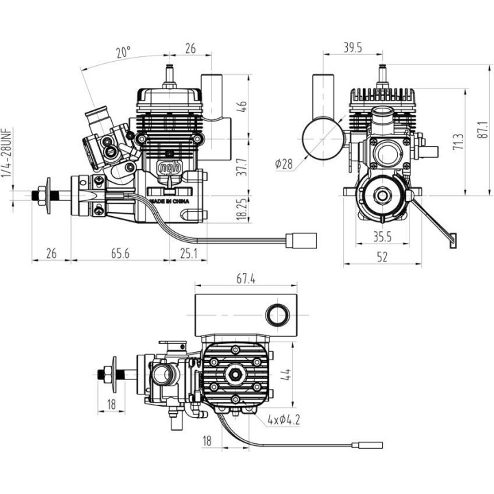 NGH GT9-PRO Dvoutaktní benzinový motor