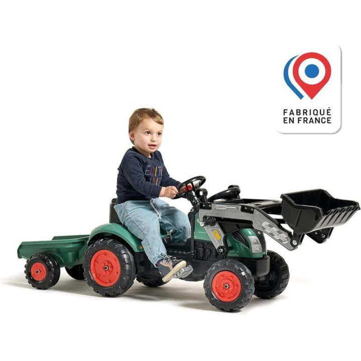 FALK - Šlapací traktor Farm Lander s nakladačem a vlečkou