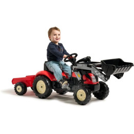 FALK - Šlapací traktor Kiddy Farm s nakladačem a vlečkou