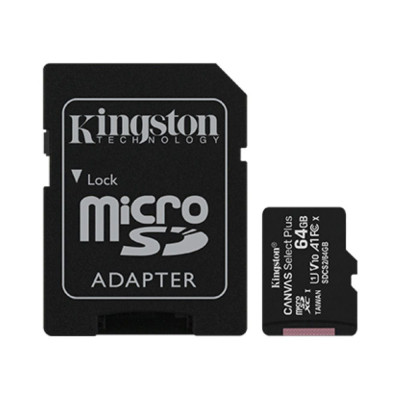Kingston Canvas Select Plus micro SDXC 64GB Class 10 UHS-I + SD adaptér