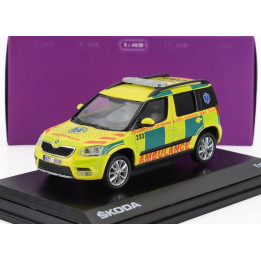 ABREX ŠKODA YETI SUV FACELIFT (RESTYLING) DOKTOR 233 AMBULANCE 2013 - YELLOW GREEN 1/43