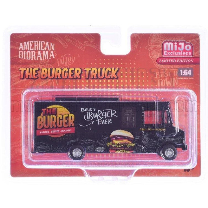 AMERICAN DIORAMA TRUCK THE VAN BURGER FOOD TRUCK 2016 - BLACK 1/64