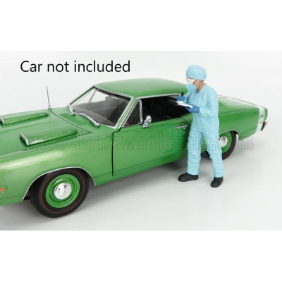 AMERICAN DIORAMA FIGURES MAN - HAZMAT CREW FIGURE VI - LIGHT BLUE 1/18