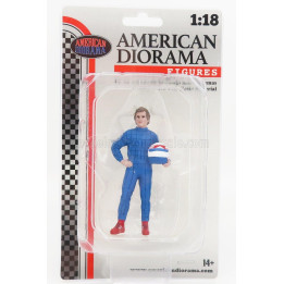 AMERICAN DIORAMA FIGURES MAN RACING LEGEND 80s-B - BLUE 1/18