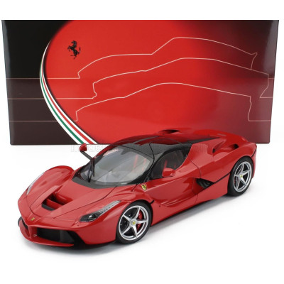 BBR MODELS FERRARI LAFERRARI 2013 - SILVER RIMS - ROSSO CORSA 322 - RED 1/18