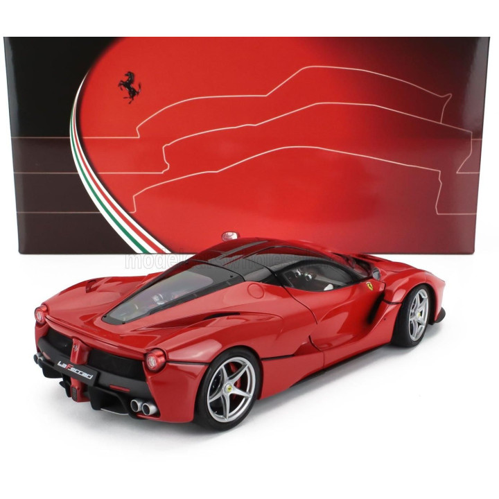 BBR MODELS FERRARI LAFERRARI 2013 - SILVER RIMS - ROSSO CORSA 322 - RED 1/18