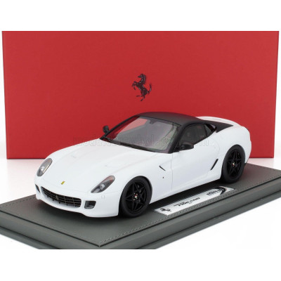 BBR MODELS FERRARI 599 GTB FIORANO 2007 - F1 GEAR BOX - CAMBIO F1 - CON VETRINA - WITH SHOWCASE - BIANCO OPACO - MATT WHITE BLAC