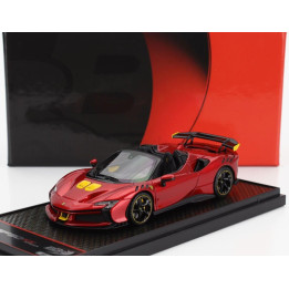 BBR MODELS FERRARI SF90 XX STRADALE SPIDER 2024 - ROSSO PORTOFINO - RED MET YELLOW BLACK 1/43