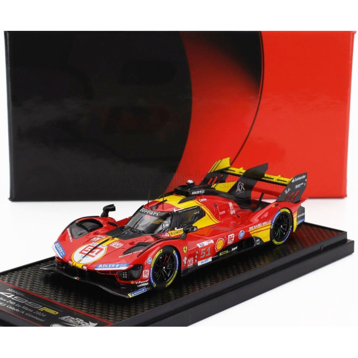 BBR MODELS FERRARI 499P 3.0L TURBO V6 TEAM FERRARI AF CORSE N 51 3rd 24h LE MANS 2024 ALESSANDRO PIER GUIDI - JAMES CALADO - ANT